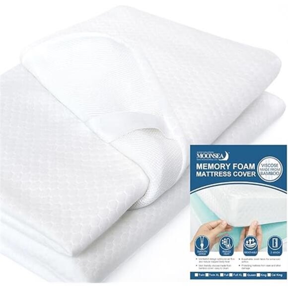 Mattress Topper Cover (Cover Only) Twin Size, 3-4 Inch Zippered Viscose - Picture 7 of 7